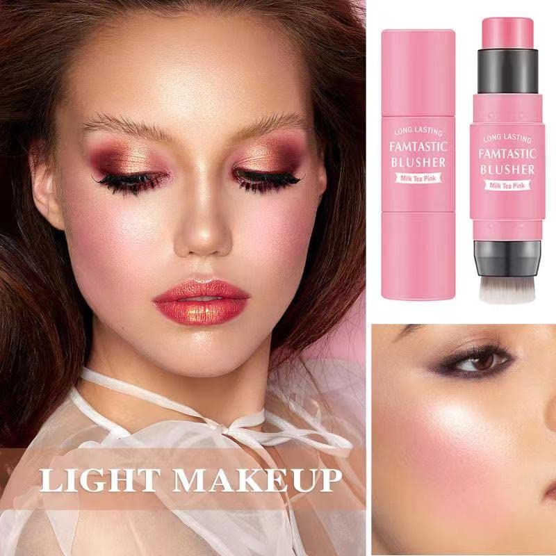 Uso 2 en 1 de LZYLLS para mejillas y labios con color coordinado.