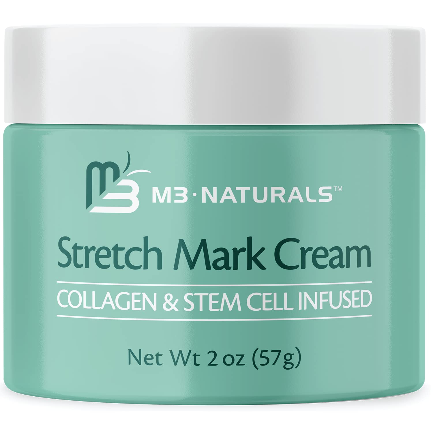 M3 Naturals Crema para Estrías, frente del envase, puede suavizar la piel y reducir marcas.