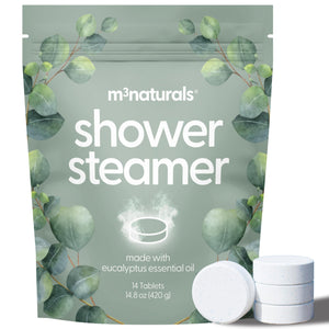 Tableta de ducha de eucalipto M3 Naturals para despertar los sentidos.