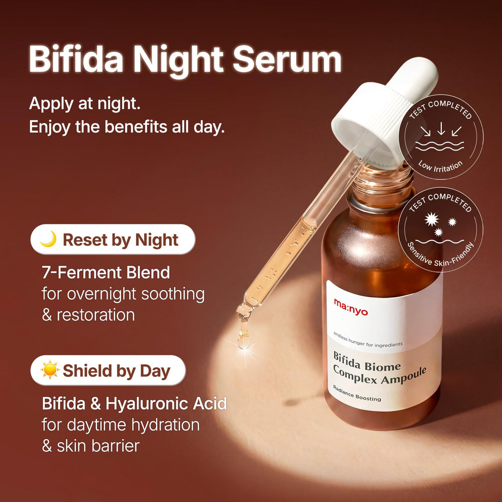ma:nyo bifida-biome serum textura-ligera se absorbe rápido para piel suave