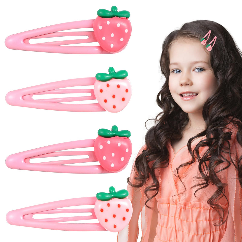 Mabor clips cabello fresa rosa, diseño tierno que añade estilo sin esfuerzo.
