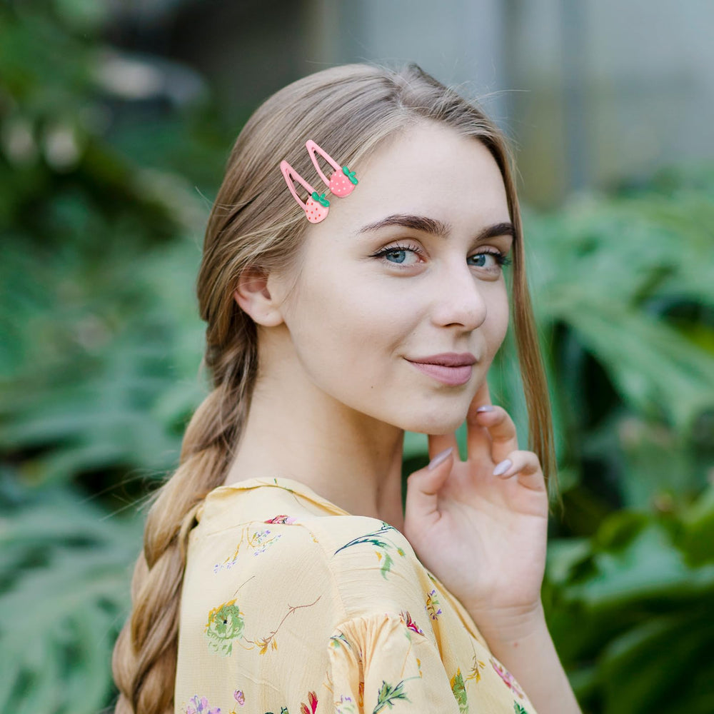 Mabor kit de 4 prendedores cabello rosa fresa para peinados fáciles.