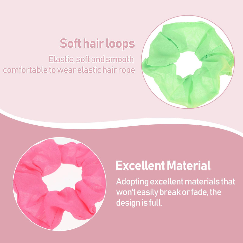 Gomas Mabor Neon Scrunchies amarillo-verde para estilos vivos diarios.