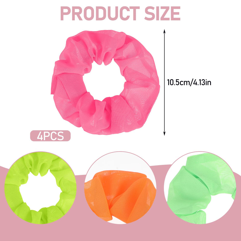 Gomas Mabor Neon Scrunchies verde fluorescente para fijar sin resbalar.