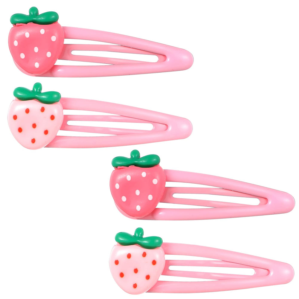Mabor prendedor cabello fresa rosa, 4 unidades para peinados diarios y divertidos.