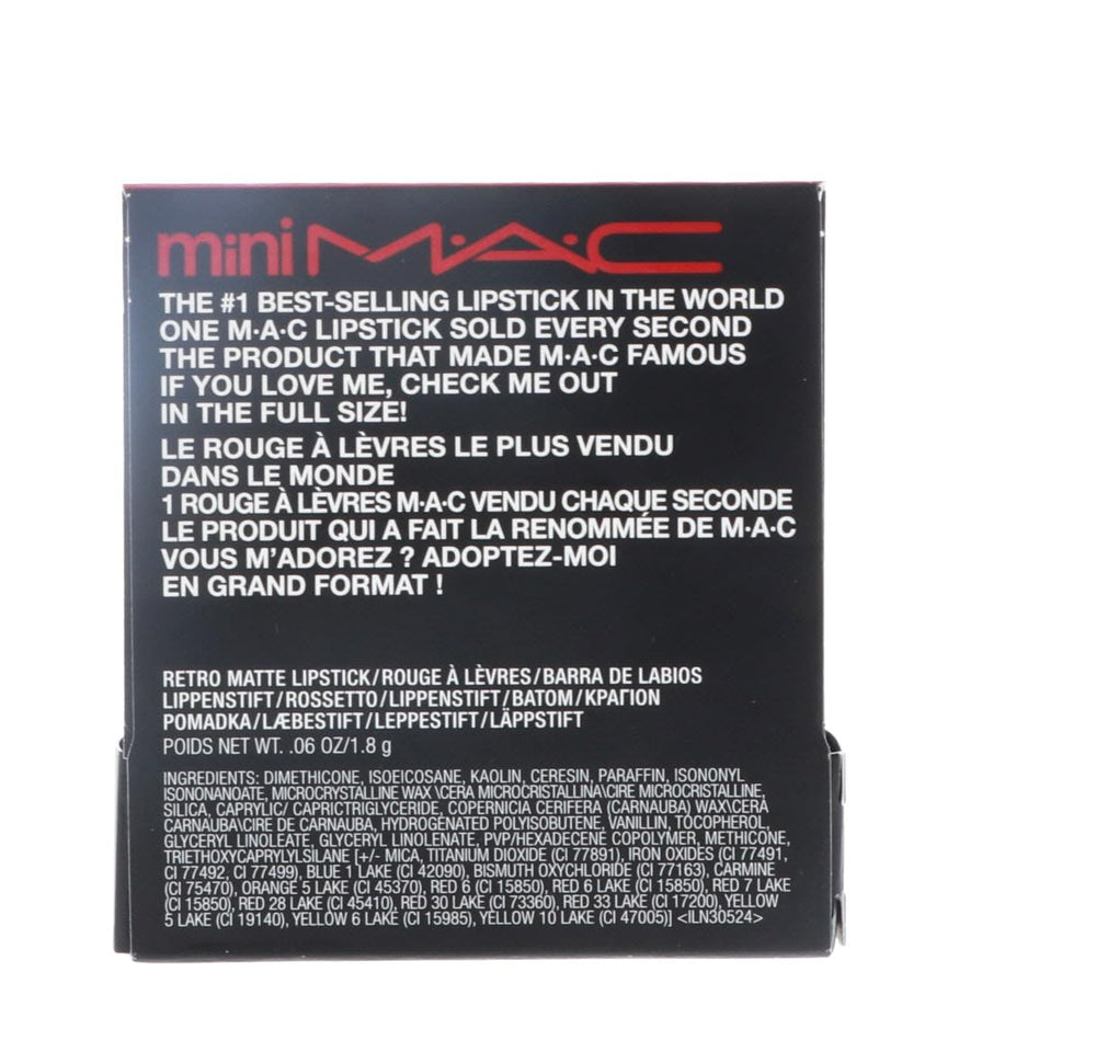 MAC Little Lipstick Ruby Woo aplicación precisa para definición de labios.