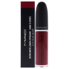 MAC Retro Matte Labial Líquido Baila Conmigo en envase, color intenso y duradero.