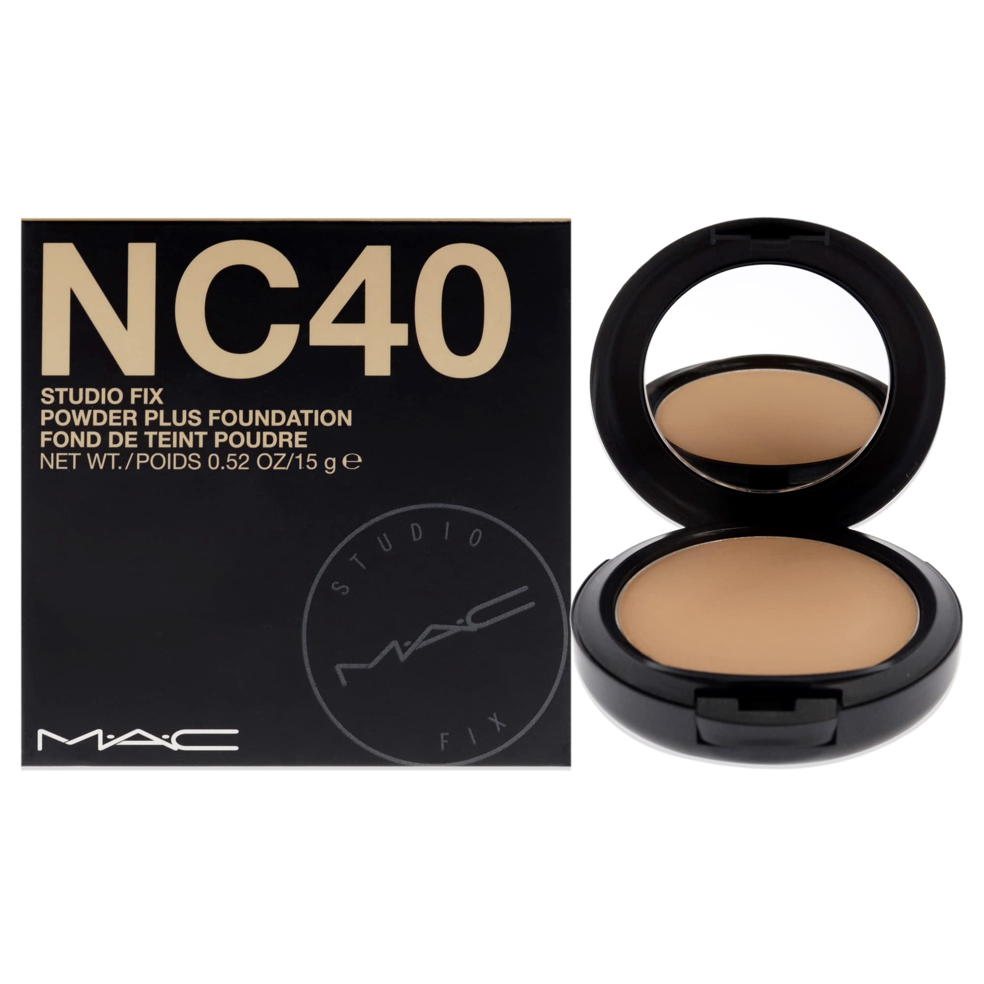 MAC Studio Fix Powder Plus Foundation empaque compacto para retoques diarios.