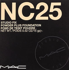 MAC Studio Fix tono NC25 natural cálido para pieles con tono medio.