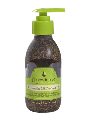 Macadamia Natural Oil Healing Oil Treatment en botella de vidrio, suaviza y nutre el cabello