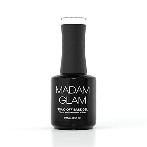 Madam Glam Rubber Base, textura gel transparente, protege uñas débiles con flexibilidad