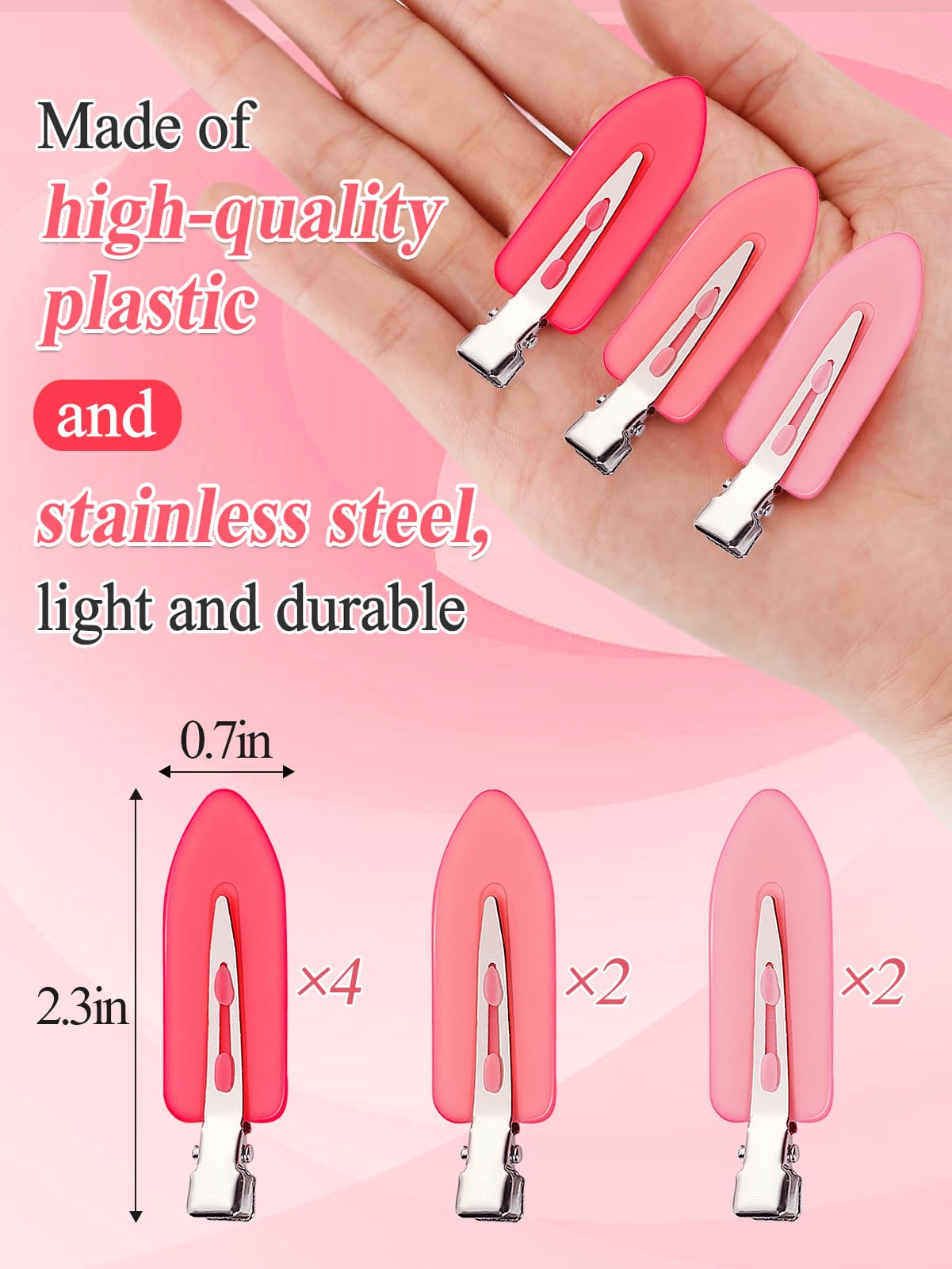 Set MADHOLLY de 8 pinzas gradiente rosa, regalo elegante