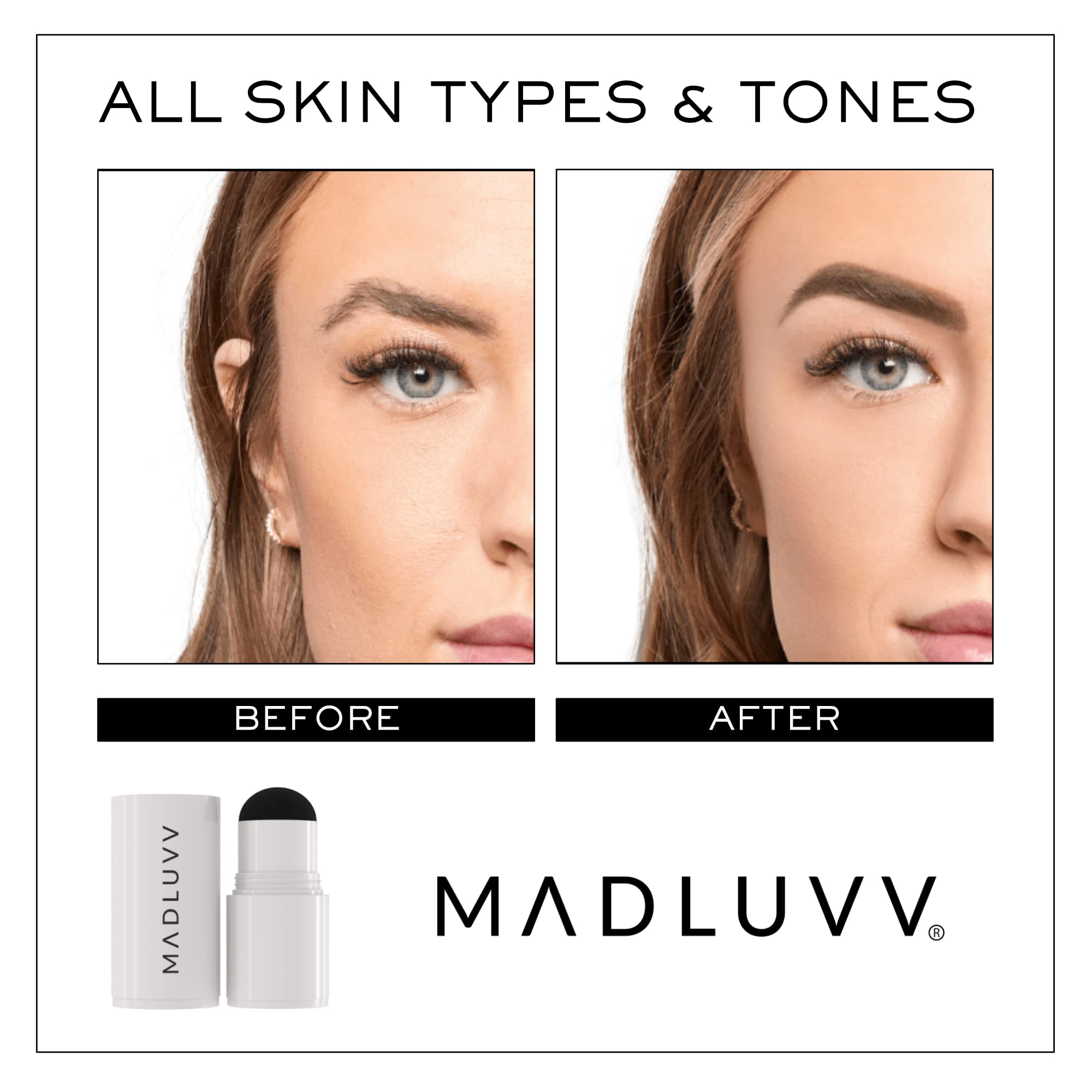 MADLUVV Brow Stamp fórmula crema-polvo: transición suave entre piel y cabello.