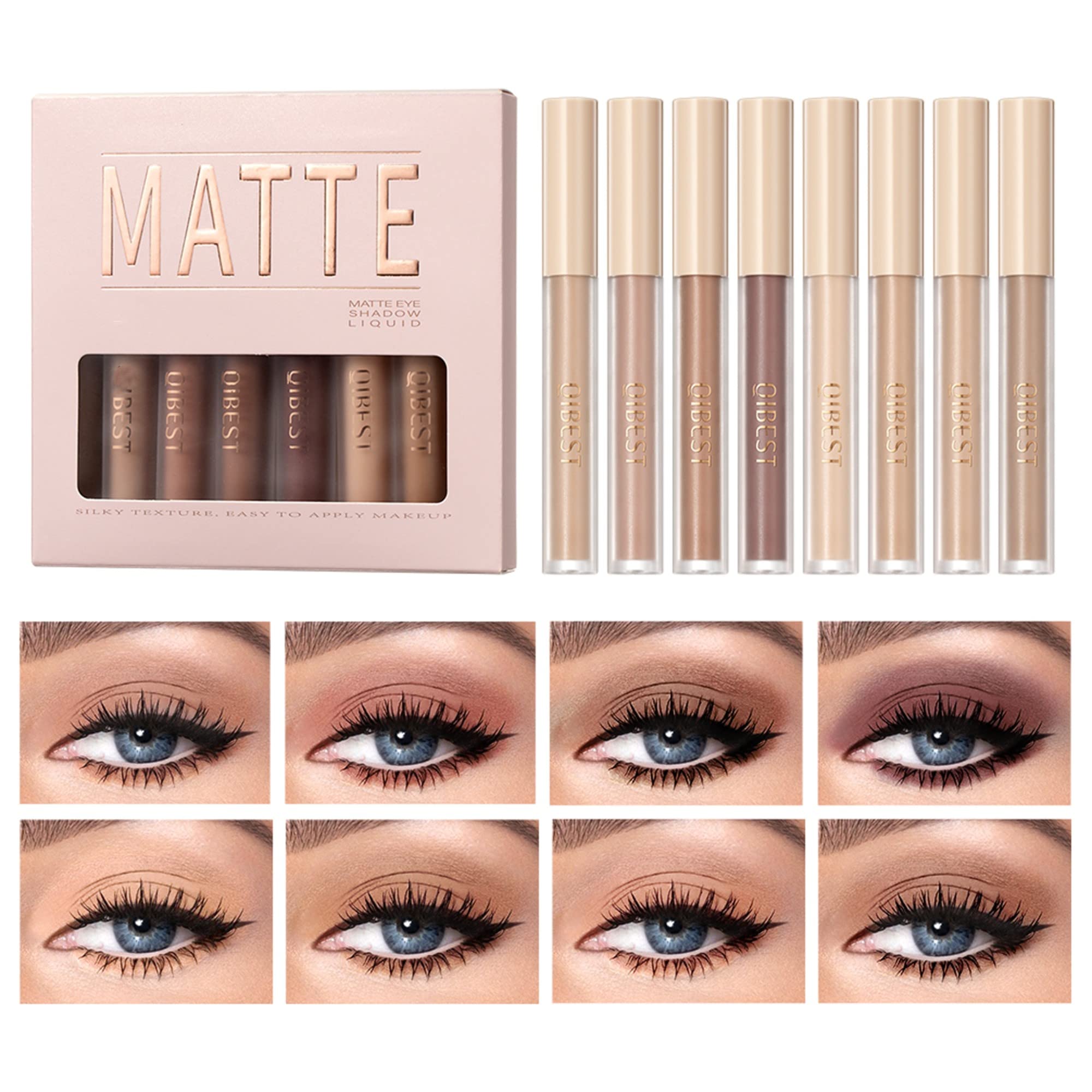 MAEPEOR sombra líquida mate en 8 colores nude para look natural diario