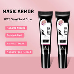 MAGIC ARMOR pegamento de uñas semisólido sin lámpara UV para secado rápido