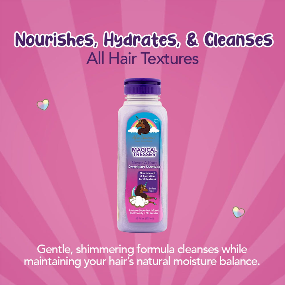 Magical Tresses Afro Unicorn cabello mojado aporta hidratación profunda