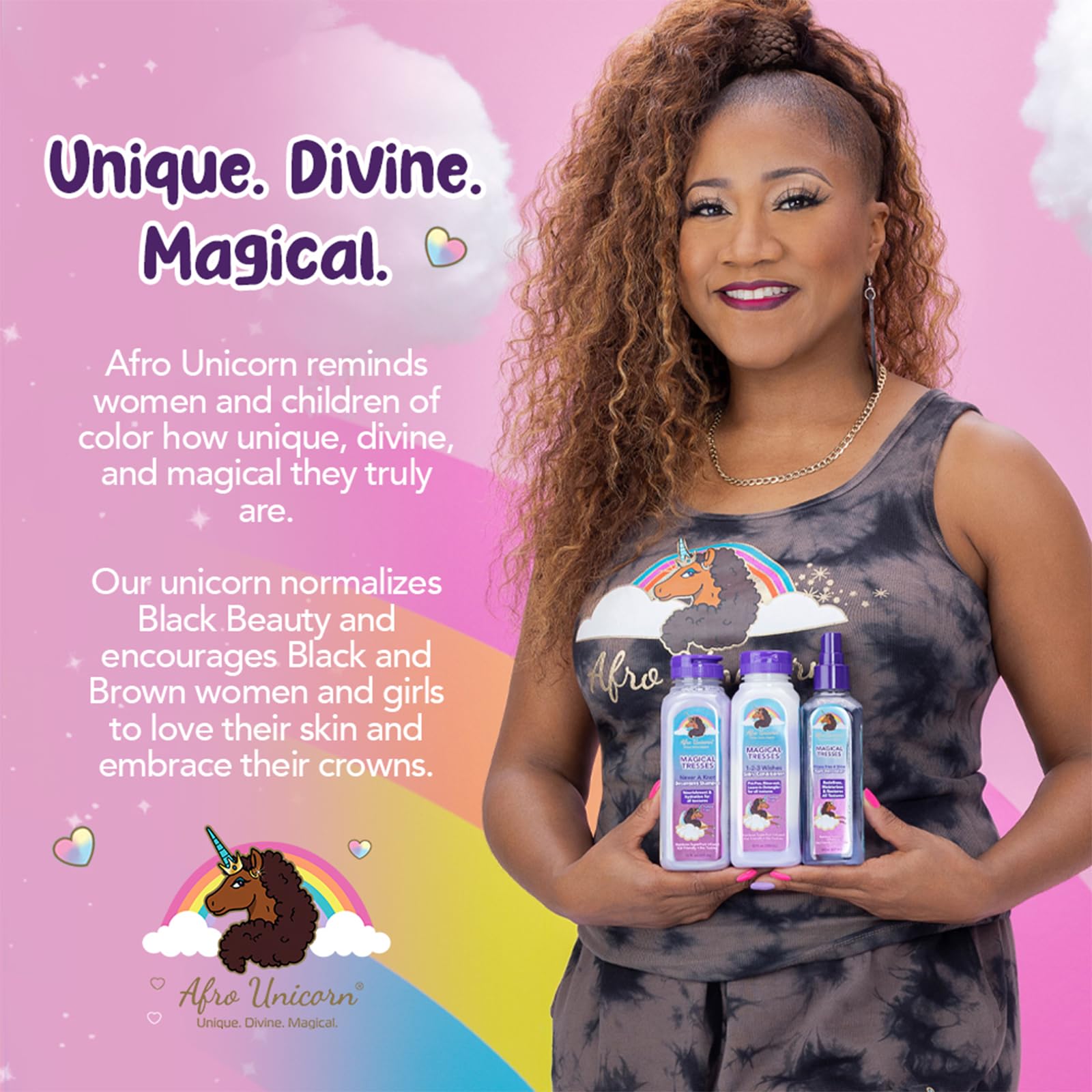 Magical Tresses Afro Unicorn rutina diaria para rizos manejables