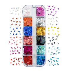 Maigitur 12 celdas letras, fácil organización para crear nail art.