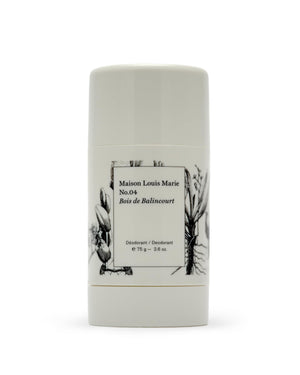Maison Louis Marie No.04 Bois de Balincourt, botella, desodorante natural de uso diario.