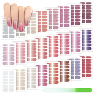 Maitys envoltura completa de uñas, 24 hojas, acabado listo para uso en casa