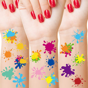 Maitys tatuajes pintura splash arte: ideal para decorar fiestas con colores brillantes.