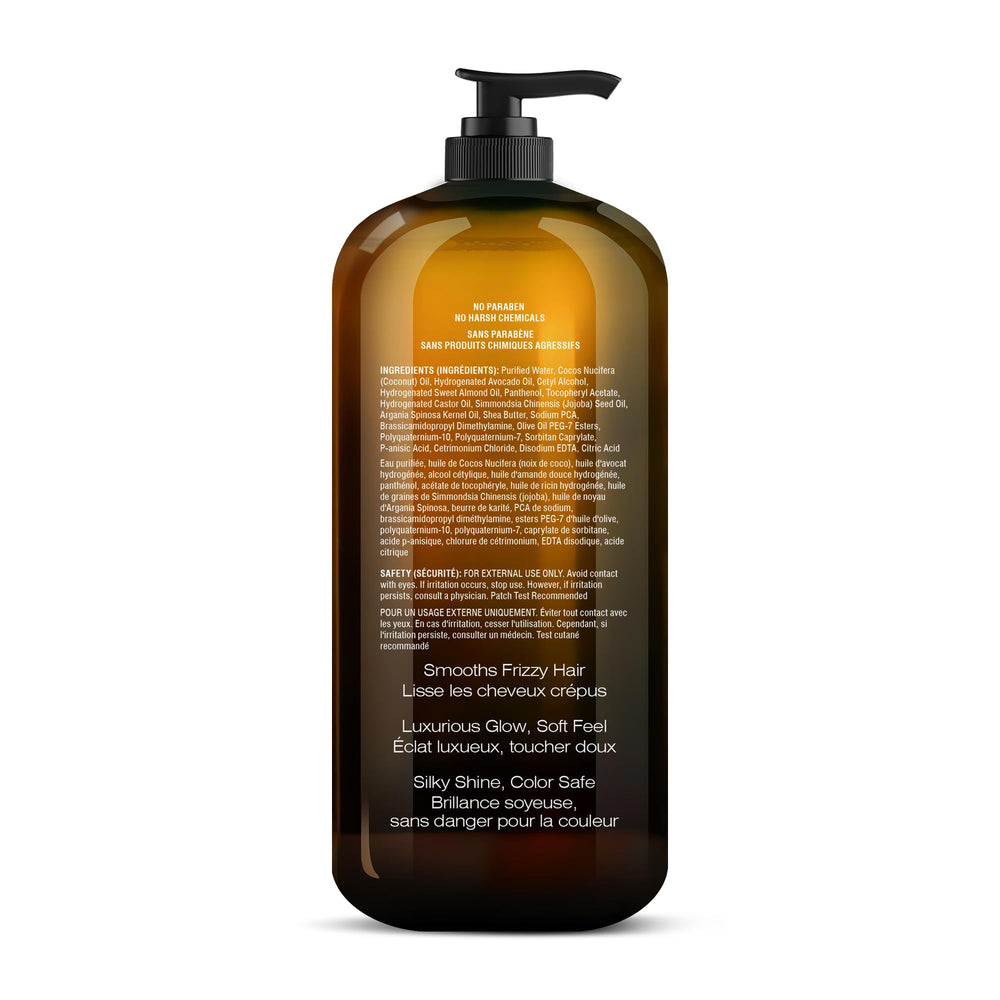 Acondicionador apto para todo tipo de cabello y colores seguros.
