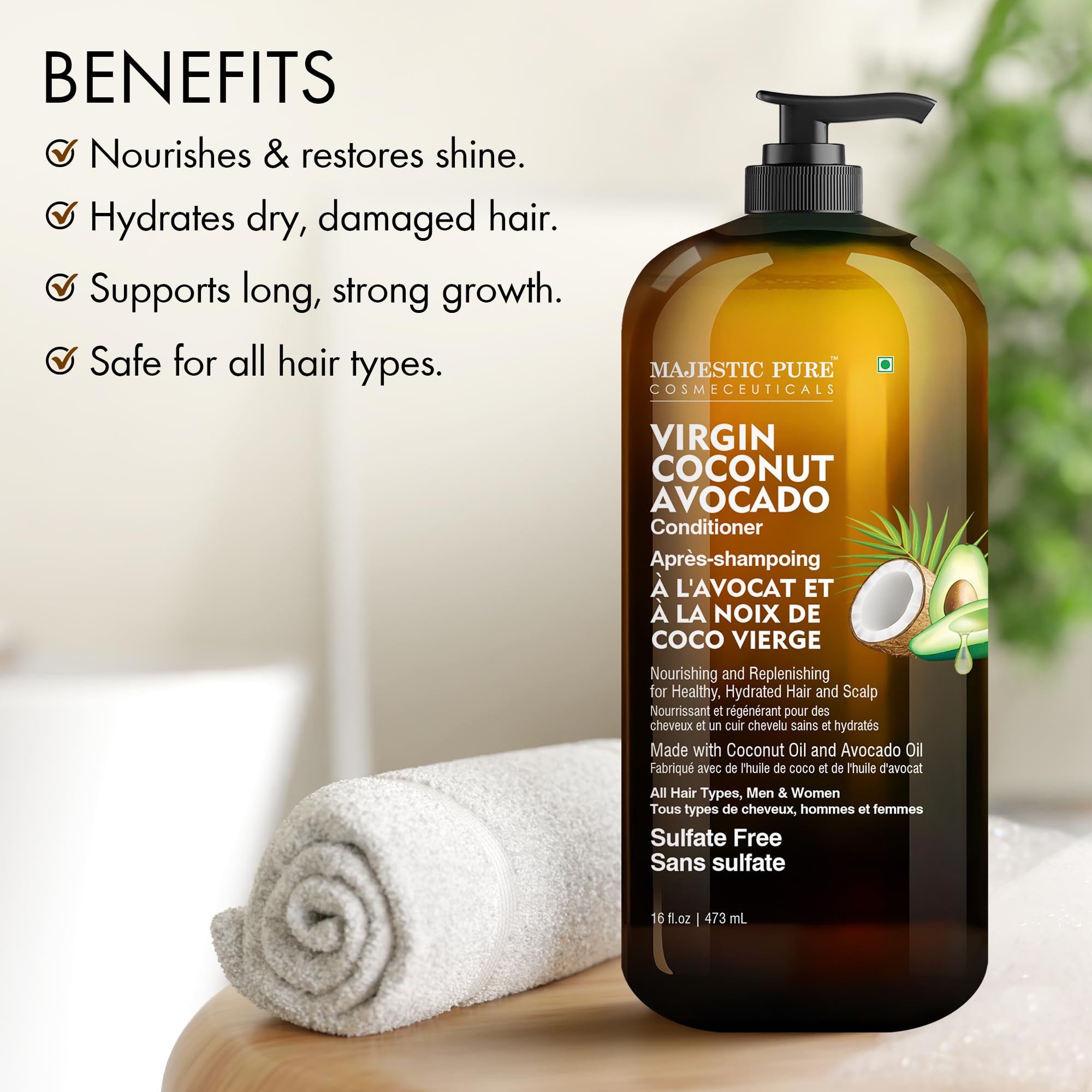 Ingredientes clave: argán, coco y keratina nutren el cabello.