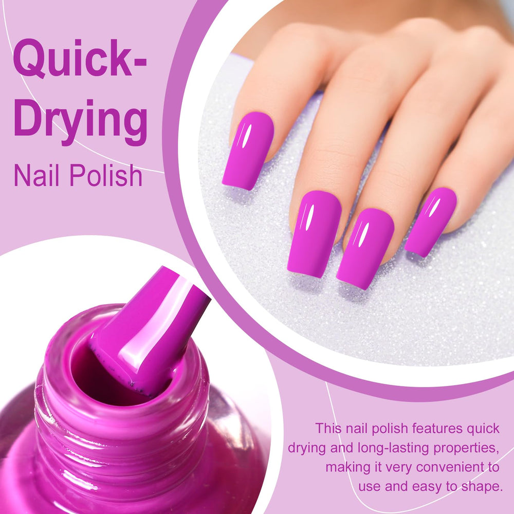 Aplicación suave de Major Dijit Magenta Purpura para uñas definidas.