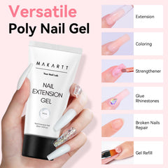 Makartt aplicacion gel uñas extensiones sin hema, protege piel y facilita modelado.