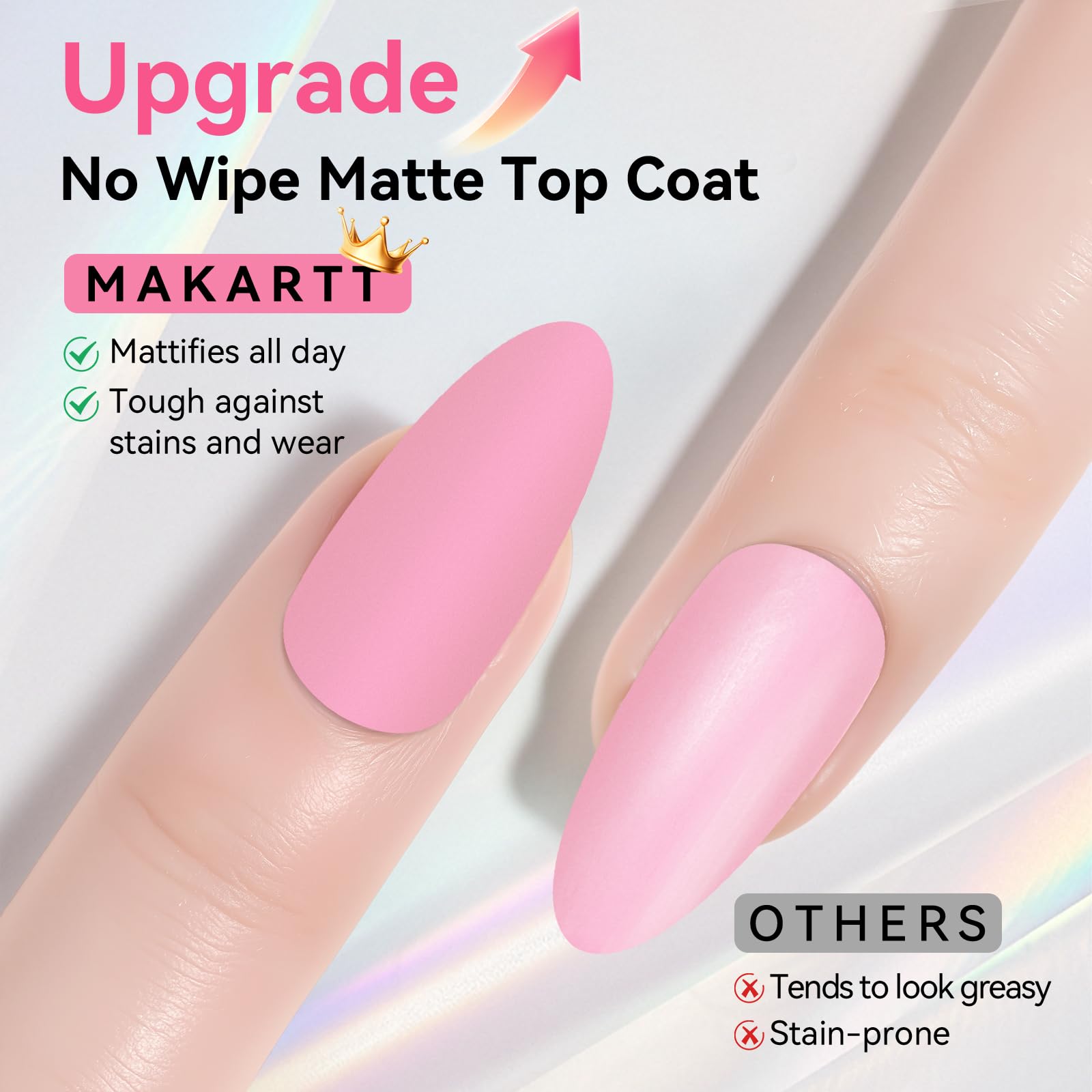 Aplicación de uñas con textura aterciopelada gracias a Makartt Capa Gel Mate.