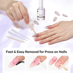 Herramientas de remoción Makartt para quitar adhesivo de uñas con control.
