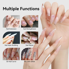 Extensiones de uñas con gel Claro Makartt para un acabado transparente
