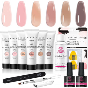 Kit Makartt gel uñas nude con 6 colores para extensiones con acabado natural