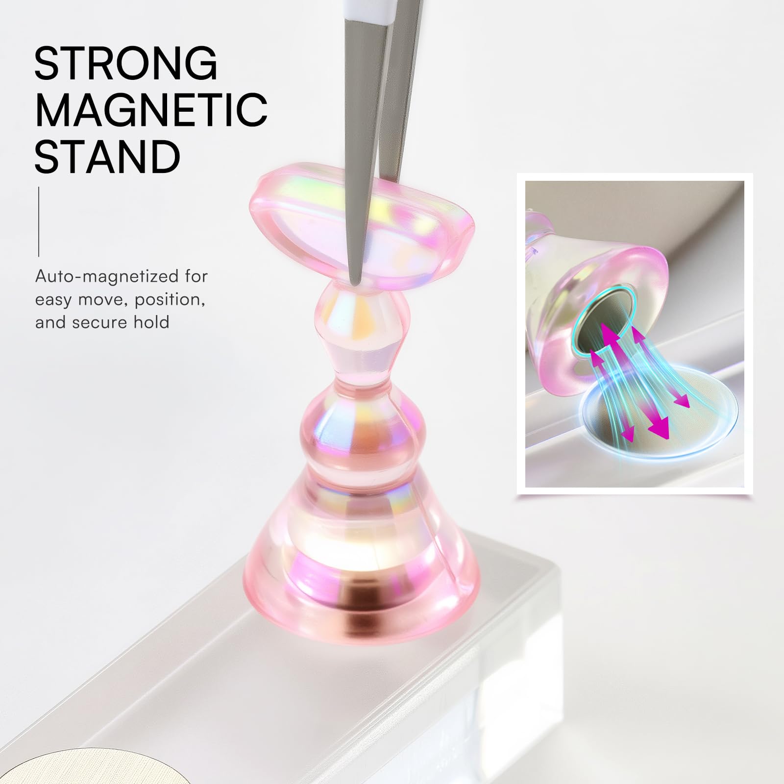 Soporte de uñas para practicar arte en casa con base rectangular