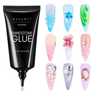 Makartt gel adhesivo para piedras, tubo preciso para fijar cristales con control
