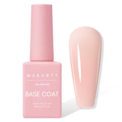 Makartt Rubber Base Gel, bote de 8 ml, base suave para uñas naturales.