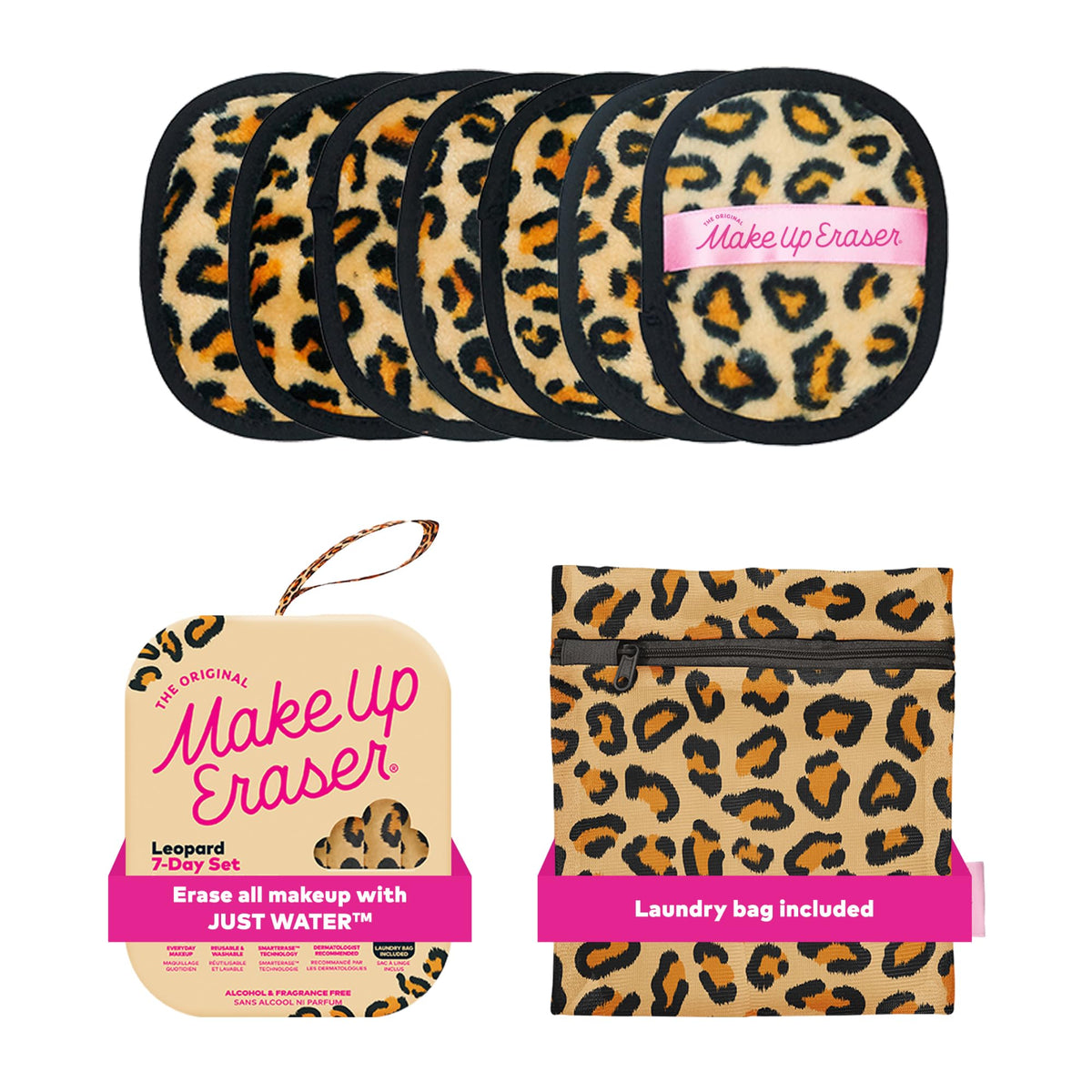 MakeUp Eraser Conjunto Leopardo 7 Días: desmaquilla con agua sin irritantes
