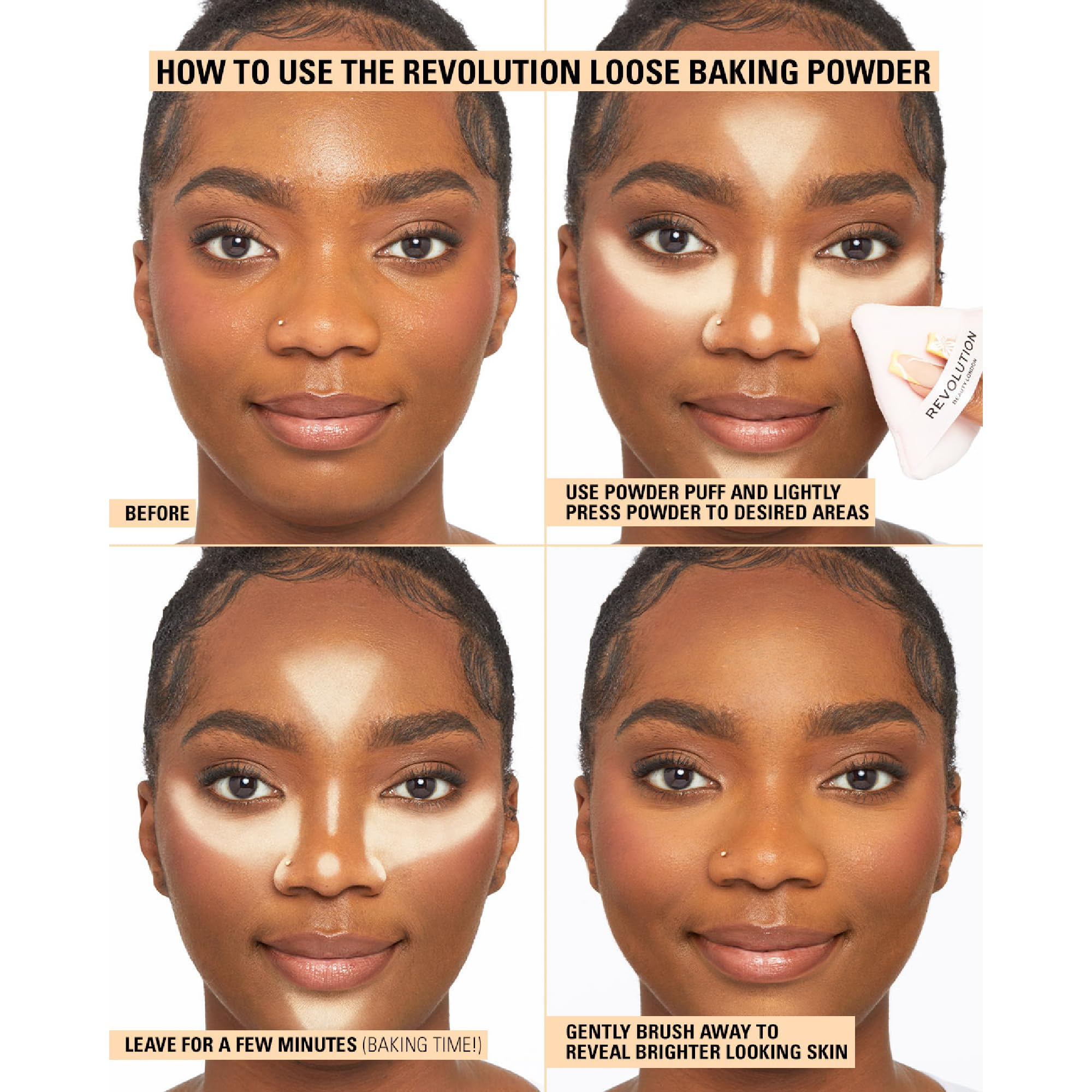 Makeup Revolution esponja-baking-precisa: aplicación exacta para sellar contorno e iluminación.