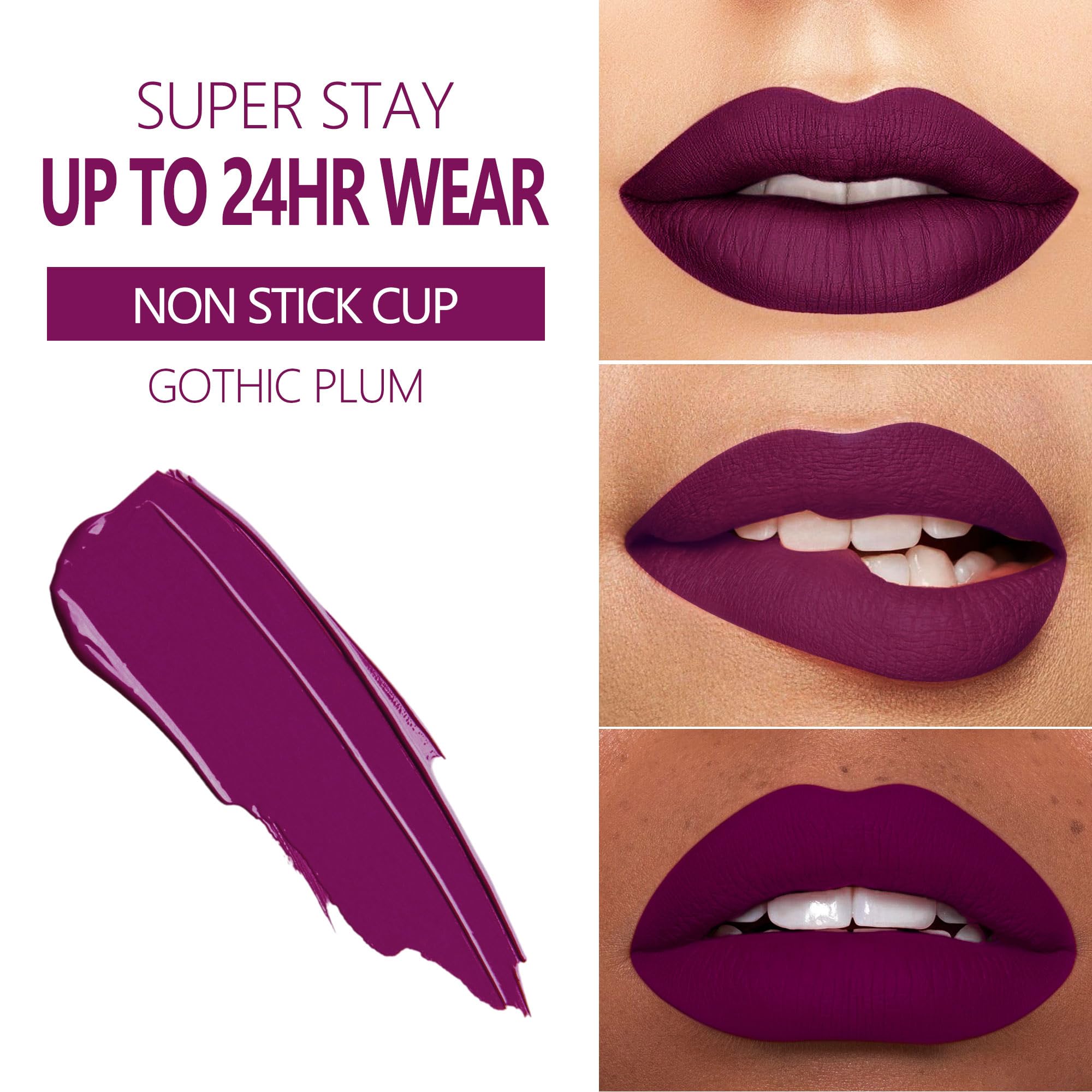 MAKI YIKA labial morado oscuro con aplicador suave