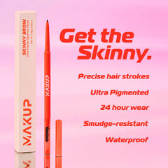 Makup Beauty Skinny Brow doble extremo spoolie para delinear y difuminar de forma suave.