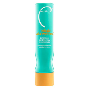 Malibu C Hidratante Color Wellness: botella del acondicionador muestra hidratación y color vibrante.