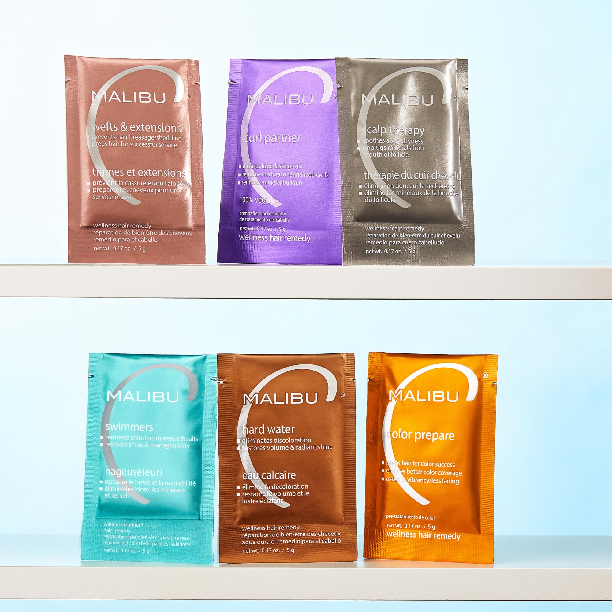 Malibu C Remedio Envase Cuidado Profesional, diseño práctico para casa.