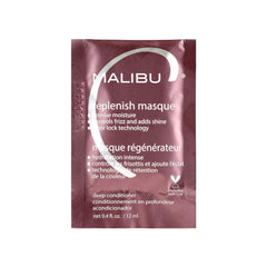 Mascarilla reparadora Malibu C Replenish para cabello suave y color protegido.