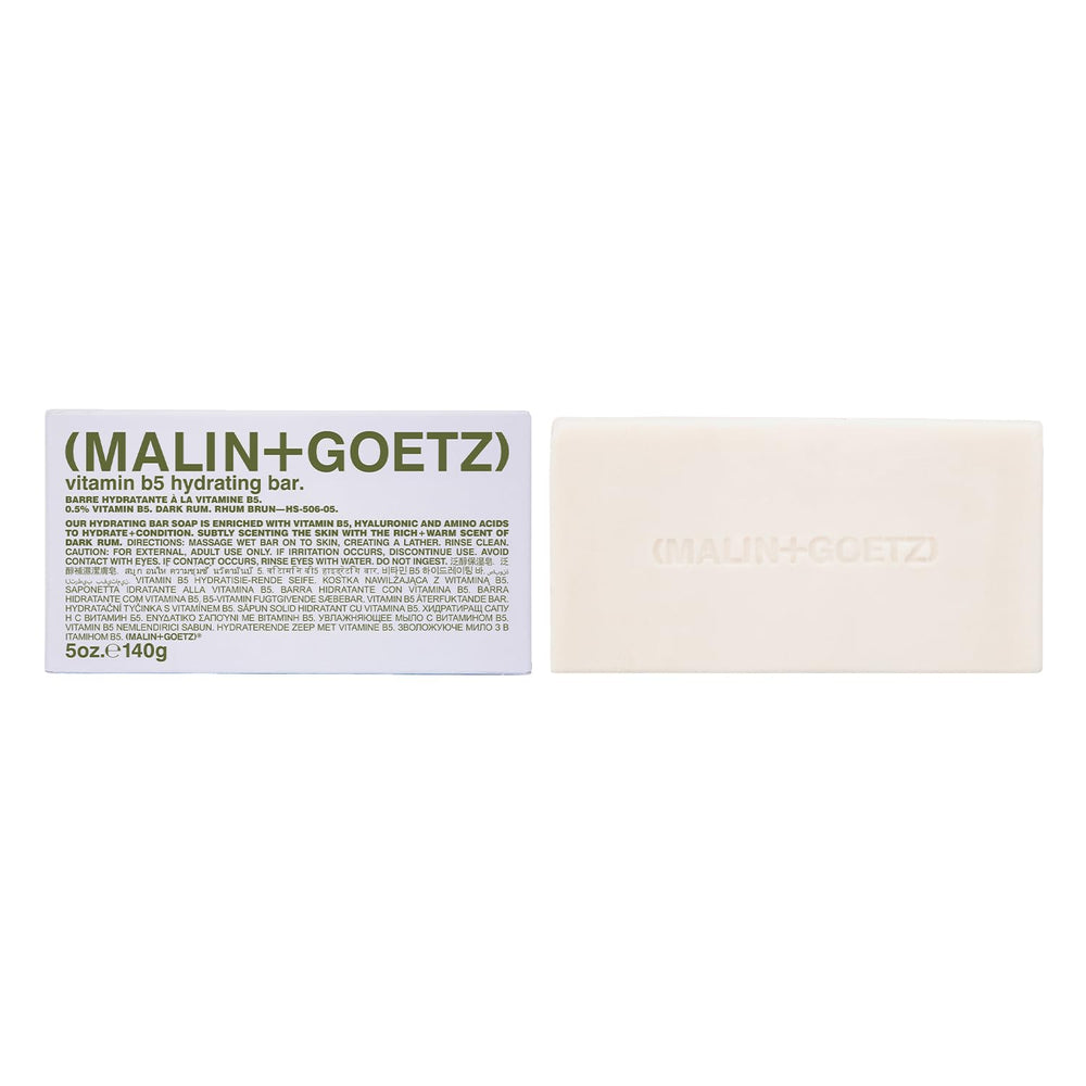 MALIN+GOETZ Barra hidratante con vitamina B5 y ron, limpieza suave.