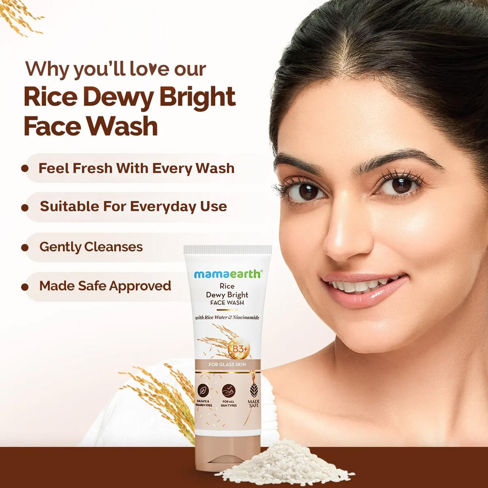MAMAEARTH Rice Dewy Bright hidrata y deja la piel suave