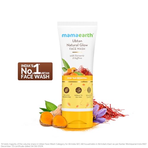 Mamaearth Ubtan brillo suave para una piel luminosa tras la limpieza.