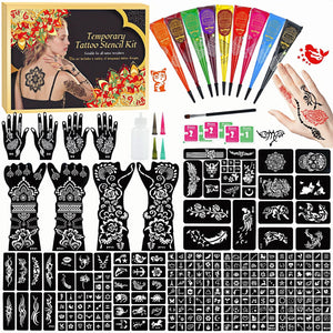 ManYan HaiYan kit tatuajes temporales con 9 colores para arte corporal duradero.