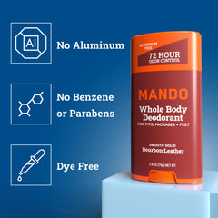 Desodorante sin aluminio de Mando, opción suave para uso diario.