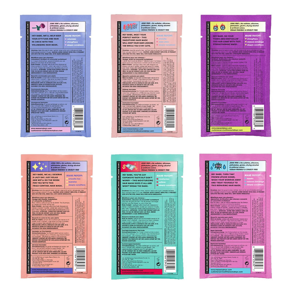 MANE CLUB, empaque de seis unidades para un cuidado repetible