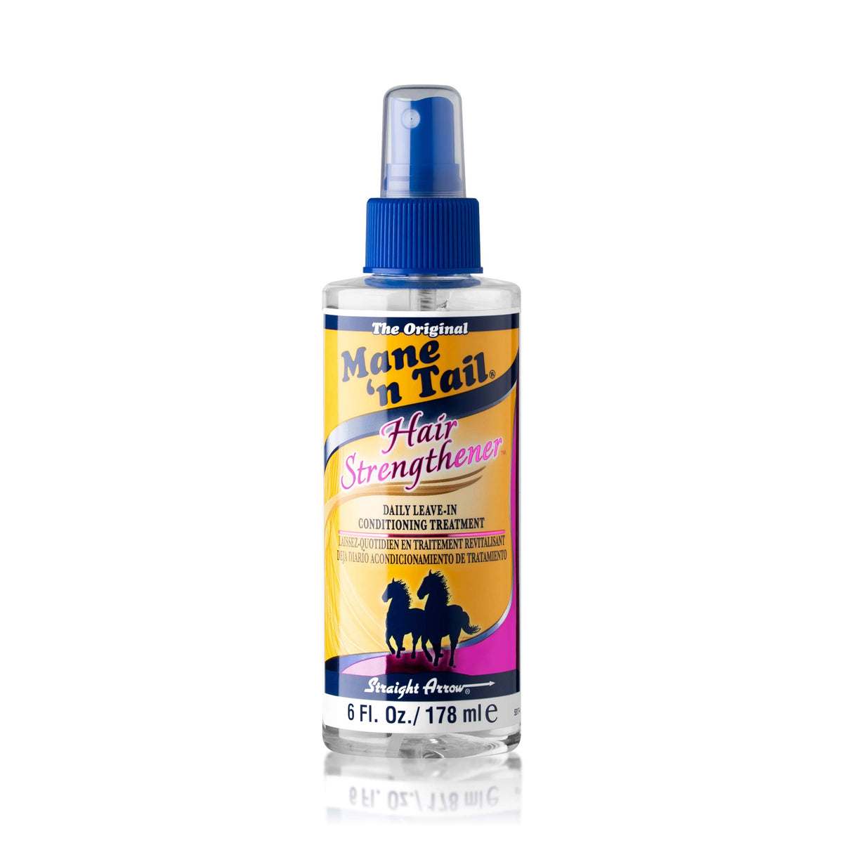 Mane 'n Tail fortalecedor en spray: hidratación diaria para cabello más fuerte.
